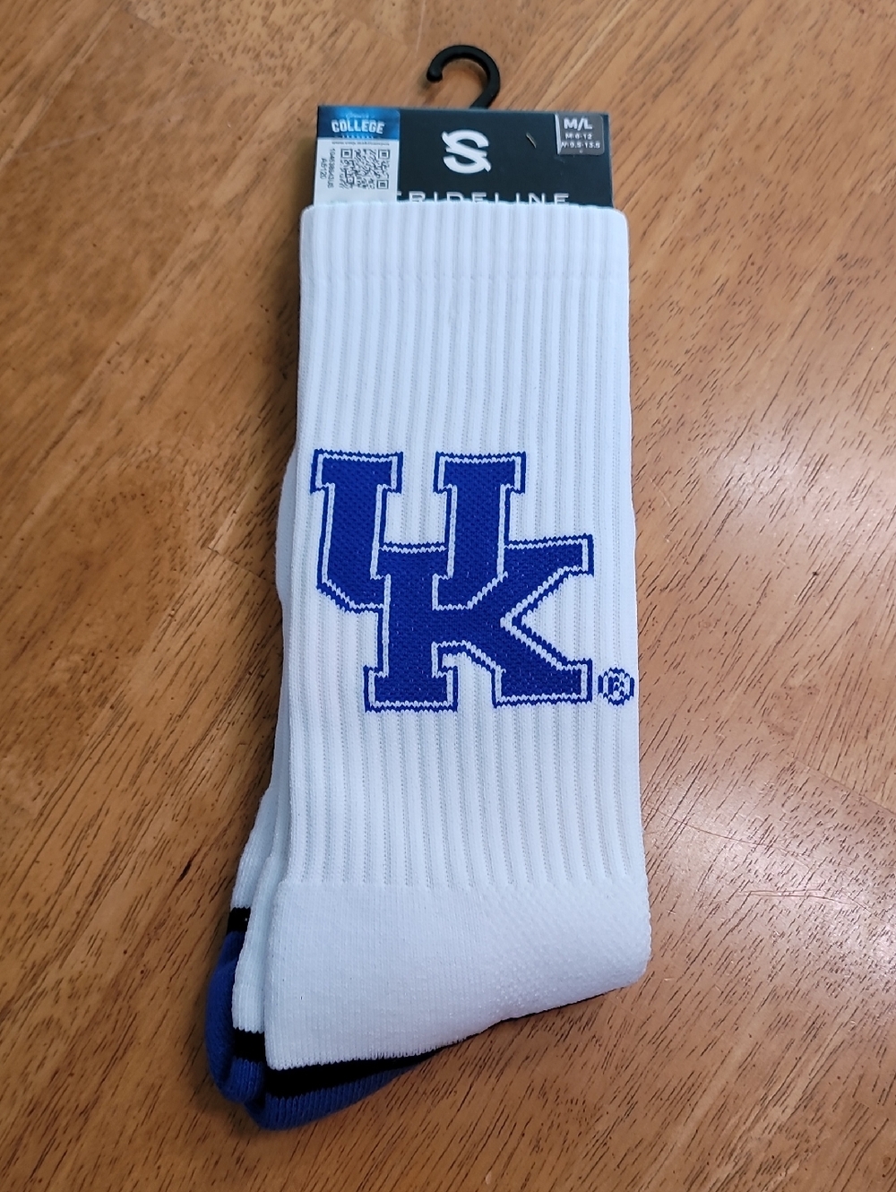 UK Logo White Athletic Crew Socks by Strideline